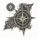 nautical star compass tattoo design idea