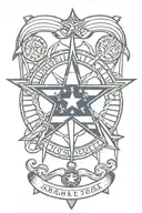 Navy nautical star with American flag tattoo design idea