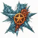 blue nautical star tattoo design idea