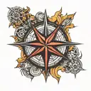 nautical star compass tattoo design idea