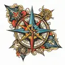 nautical star compass tattoo design idea