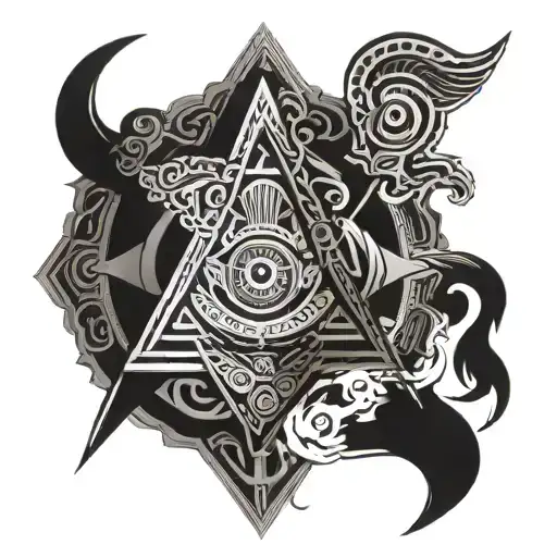 freemason maori style tattoo design idea