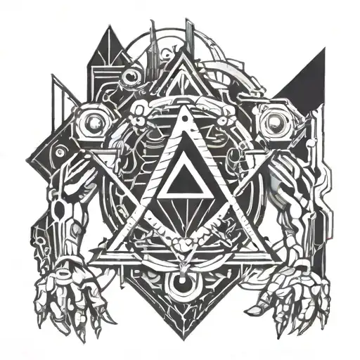 freemason cyborg tron tattoo tattoo design idea
