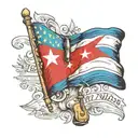 Incorporate symbols of freedom and patriotism in Cuba, such as the Cuban flag and the phrase 'patria y vida', in a unique and artistic way tattoo design idea
