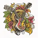 Combine traditional Cuban symbols with musical elements like instruments and notes in a vibrant and colorful tattoo tattoo design idea