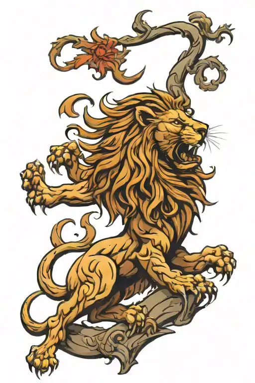 Lion rampant lion tattoo design idea