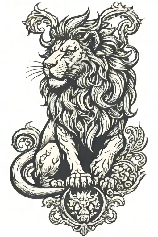 Lion rampant lion tattoo design idea