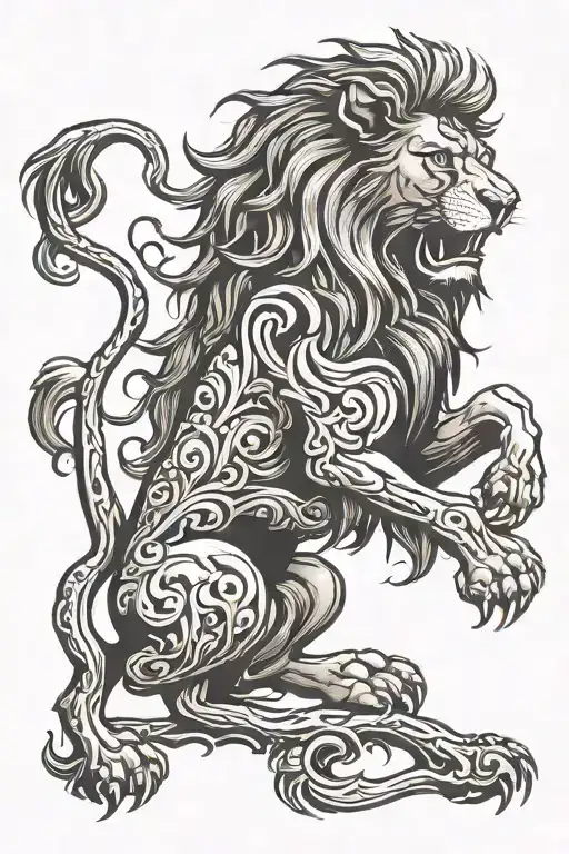 Lion rampant lion tattoo design idea