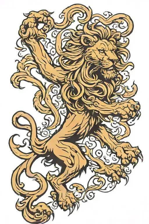 Lion rampant lion tattoo design idea