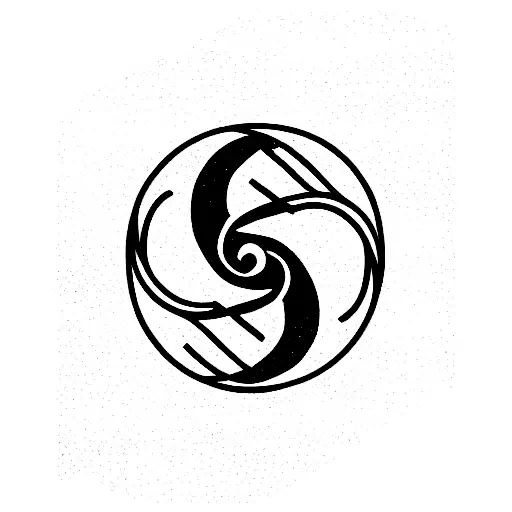 Yin and Yang mix with ikigai tattoo design idea