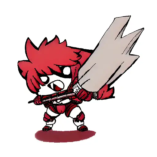 Belith berserker red color  tattoo design idea