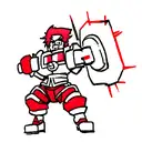 Belith berserker red color  tattoo design idea