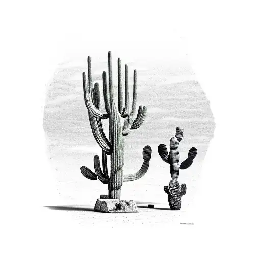 Willow tree, cactus,horses,Key, tattoo design idea