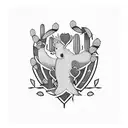 Willow- Willow treeCJ- cactusKetch- CloverAce- Ace of hearts Black horse- Key tattoo design idea