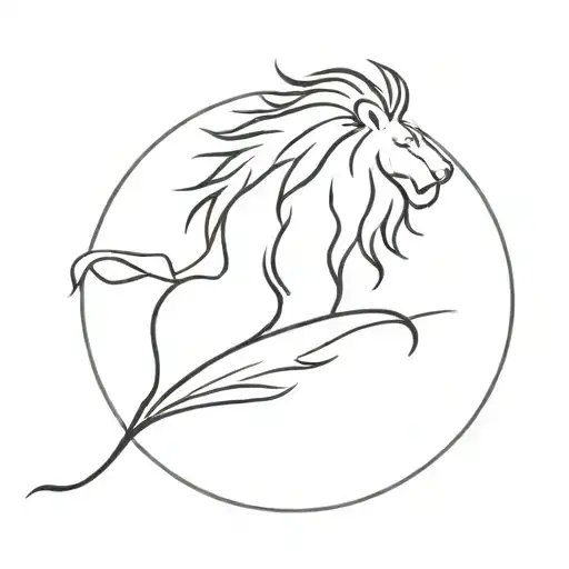 lion and Phoenix tattoo design idea
