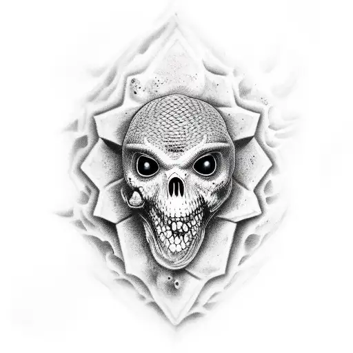 pavo real zombie tattoo design idea