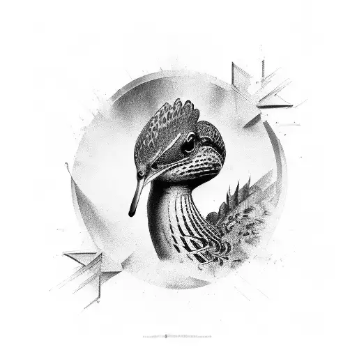 pavo real blanco y negro tattoo design idea