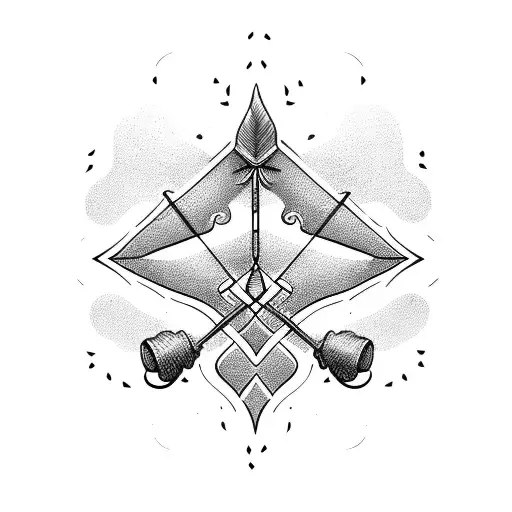 Bow and three arrows tattoo design idea