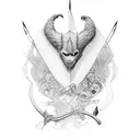 quiver and arrows including the inscription griff" "doss" "emmy" tattoo design idea