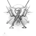 quiver and arrows including the inscription griff" "doss" "emmy" tattoo design idea