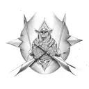 quiver and arrows including the inscription griff" "doss" "emmy" tattoo design idea