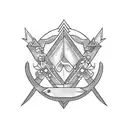 Bow and three arrows tattoo design idea