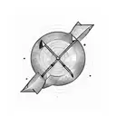 Bow and three arrows tattoo design idea