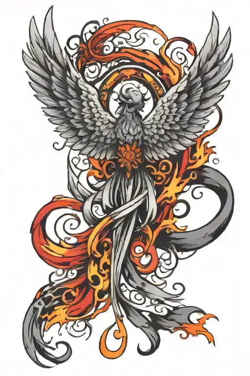 Incorporate black wings and red fire into a leukemia ribbon design tattoo design idea