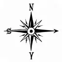 Compass with arrows tattoo design idea