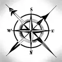 Compass with arrows tattoo design idea