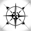 Compass with arrows tattoo design idea
