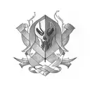 nordic heart, dagger, chest tattoo design idea