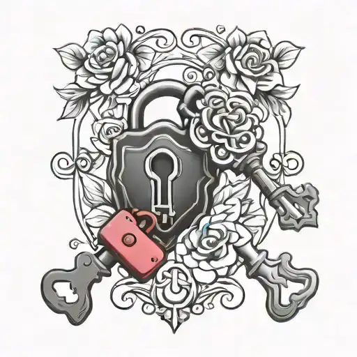 lock and key for couple tattoo tattoo design idea