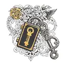 lock and key for couple tattoo tattoo design idea