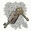 lock and key for couple tattoo tattoo design idea