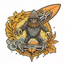 squatch, ufo, 49 miner  tattoo design idea