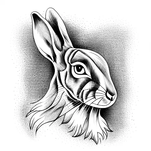  hare tattoo design idea