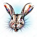 crazy hare tattoo design idea
