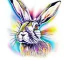 crazy hare tattoo design idea