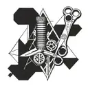 Incorporate barber tools (scissors, razors, combs) into a unique geometric design tattoo design idea