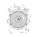 reloj de arena universo  tattoo design idea