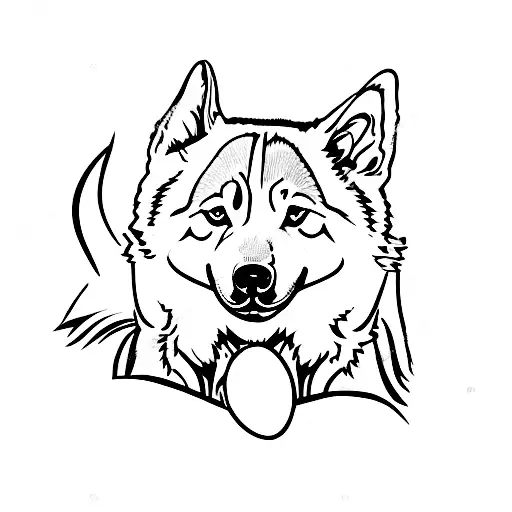 Akita Inu dog wearing a soccer jersey tattoo design idea