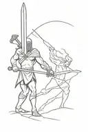 Sword Of David vs Goliath tattoo design idea