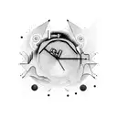 an abstract illustration for time is an illusion  tattoo design idea