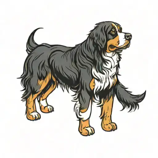 Bernese mountain dog tattoo design idea