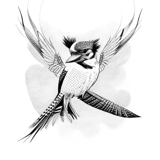 flying kookaburra  tattoo design idea