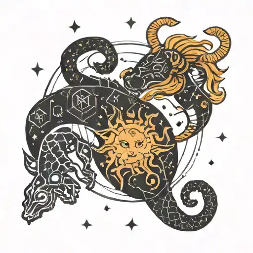 zodiac constellations sagitarious leo scorpio tattoo design idea