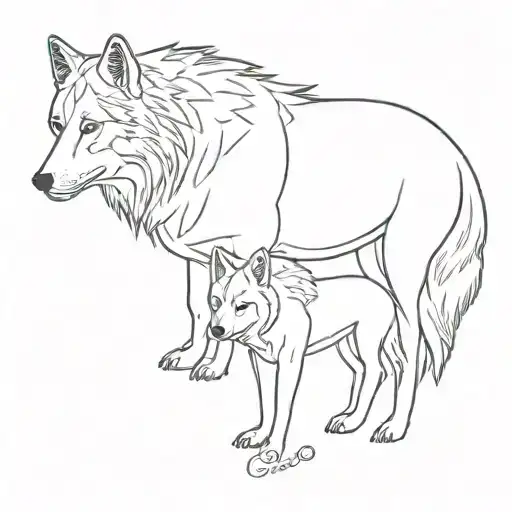 cerdo y lobo tattoo design idea