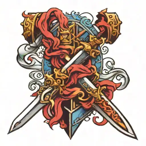 life's double edged sword  tattoo design idea