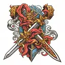 life's double edged sword  tattoo design idea